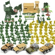 TOY Life Army Men Toys for Boys, Toy Soldiers Army Toys Plastic Green Army Men Army Action Figures Military Toys, Die Cast Metal Military Vehicles with a Bag Toy Helicopter, Halloween Prizes for Kids
