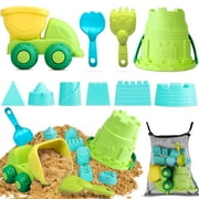 TOY Life Beach Toys for Toddlers - Kids Sand Toys Includes Beach Bucket, Dump Truck Toy, Sand Shovel, Rake, Sand Castle Toys - Sand Bucket and Shovel for Kids - Sandbox Toys with Bonus Mesh Bag