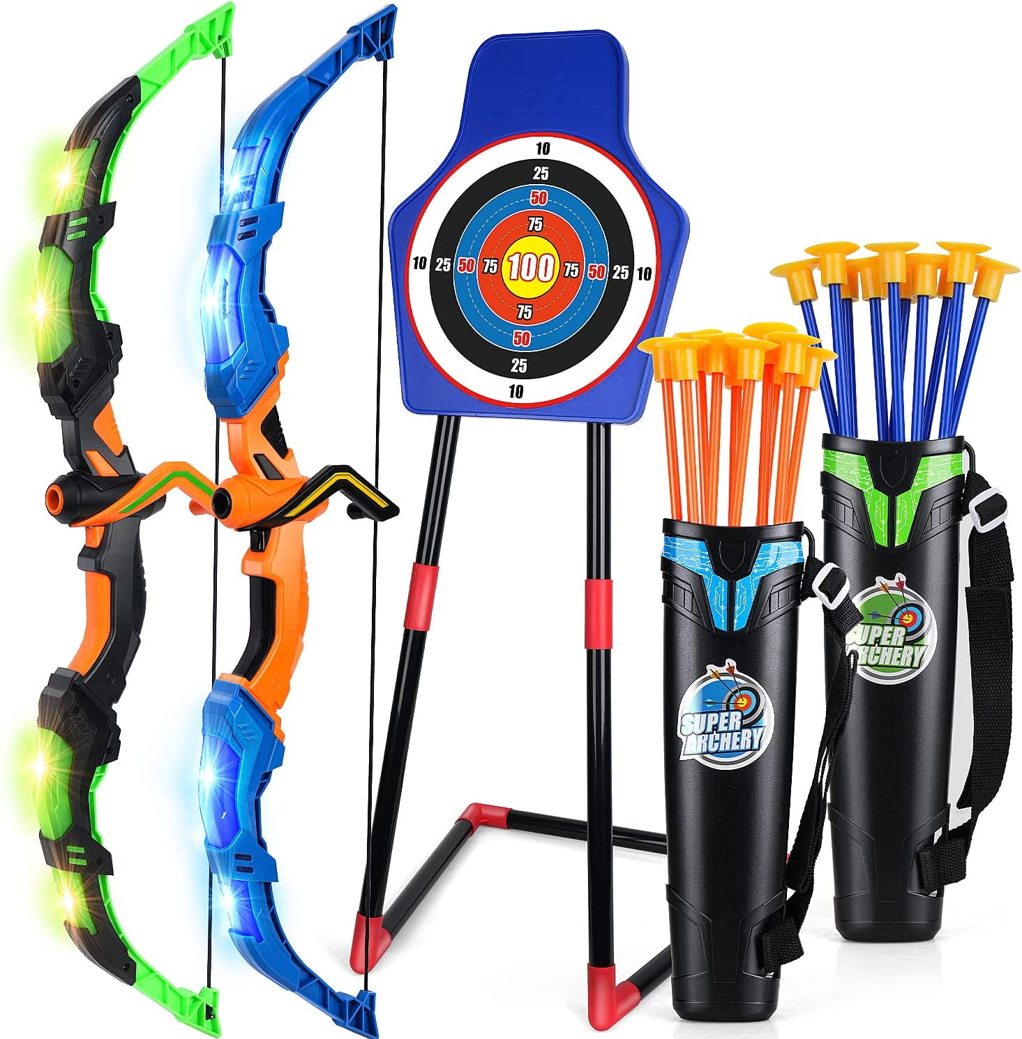 TOY Life Bow and Arrow for Kids 4-6-8-12 Year Old, 2 Pack Bow Arrow Set ...