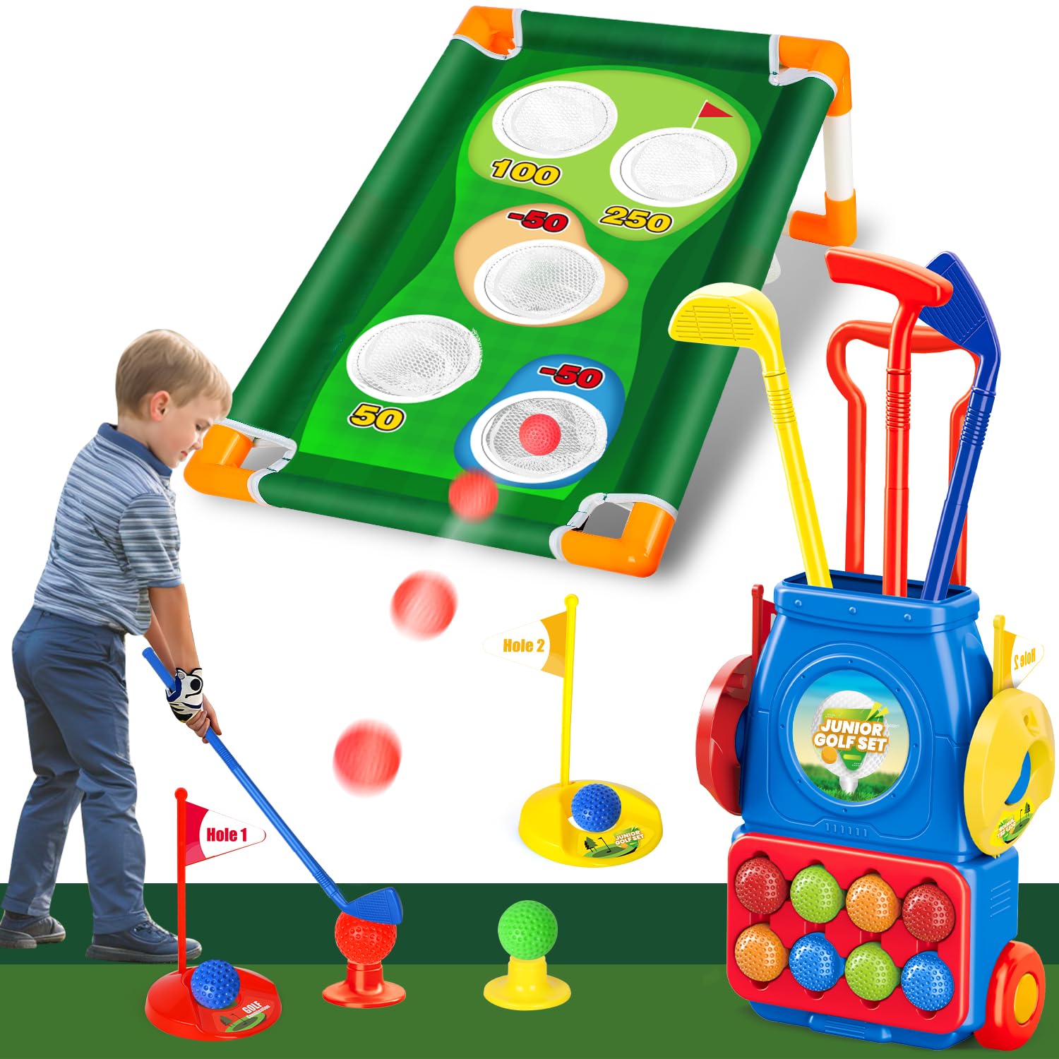 Toddler Toy Golf Play Set Indoor or Outdoor by Hey! Play!