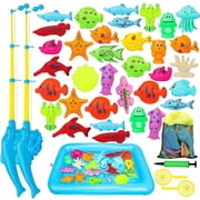 TOY Life Kids Fishing Game with Toy Fishing Pole, Fishing Toy for Toddlers,Toddler Fishing Game, Pool Fishing Game, Water Toys for Kids,Outdoor Fishing Games for Kids 3-5,Fishing Bath Toy