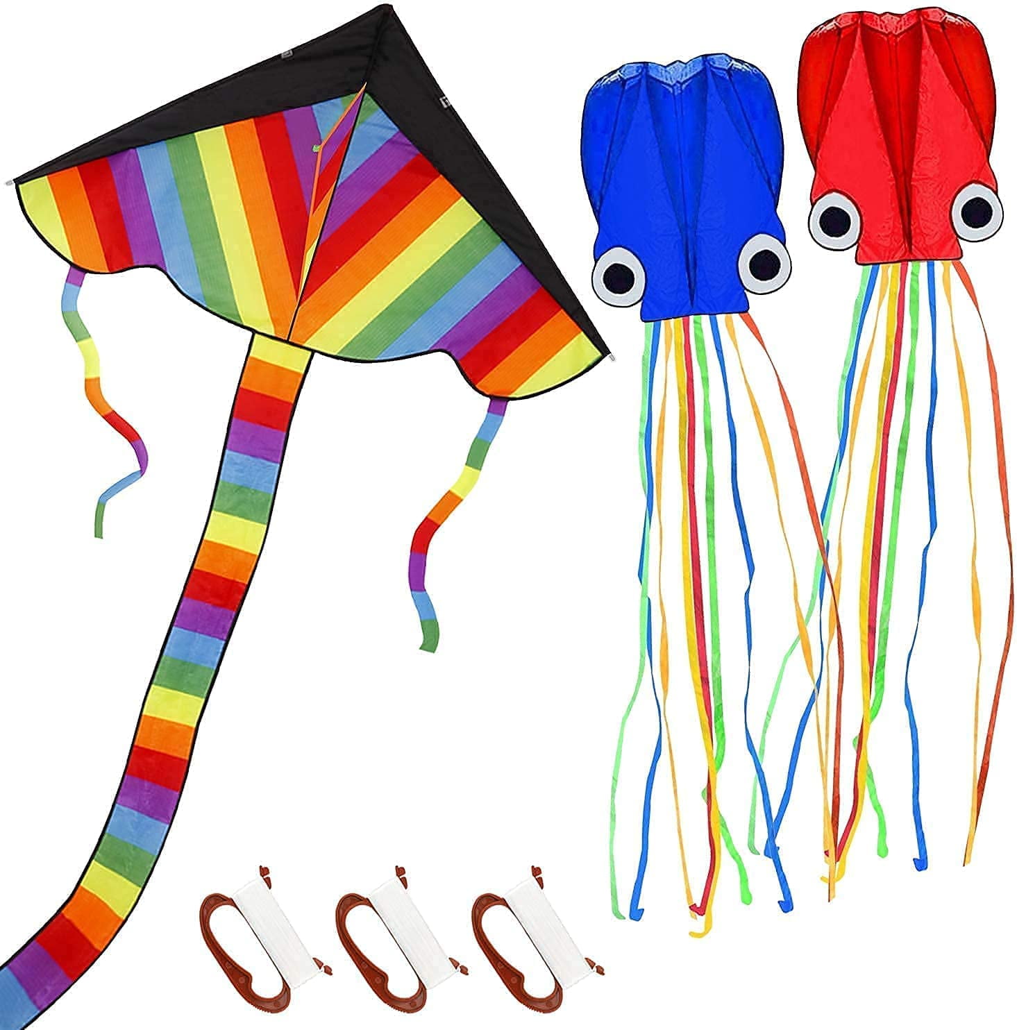 TOY Life Easy to Fly Kites for Kids and Adults 3 Pack with Large