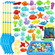 PENGYD Magnetic Fishing Game Pool Toys for Kids，Bathtub Bath Toys Water  Fish Toys 