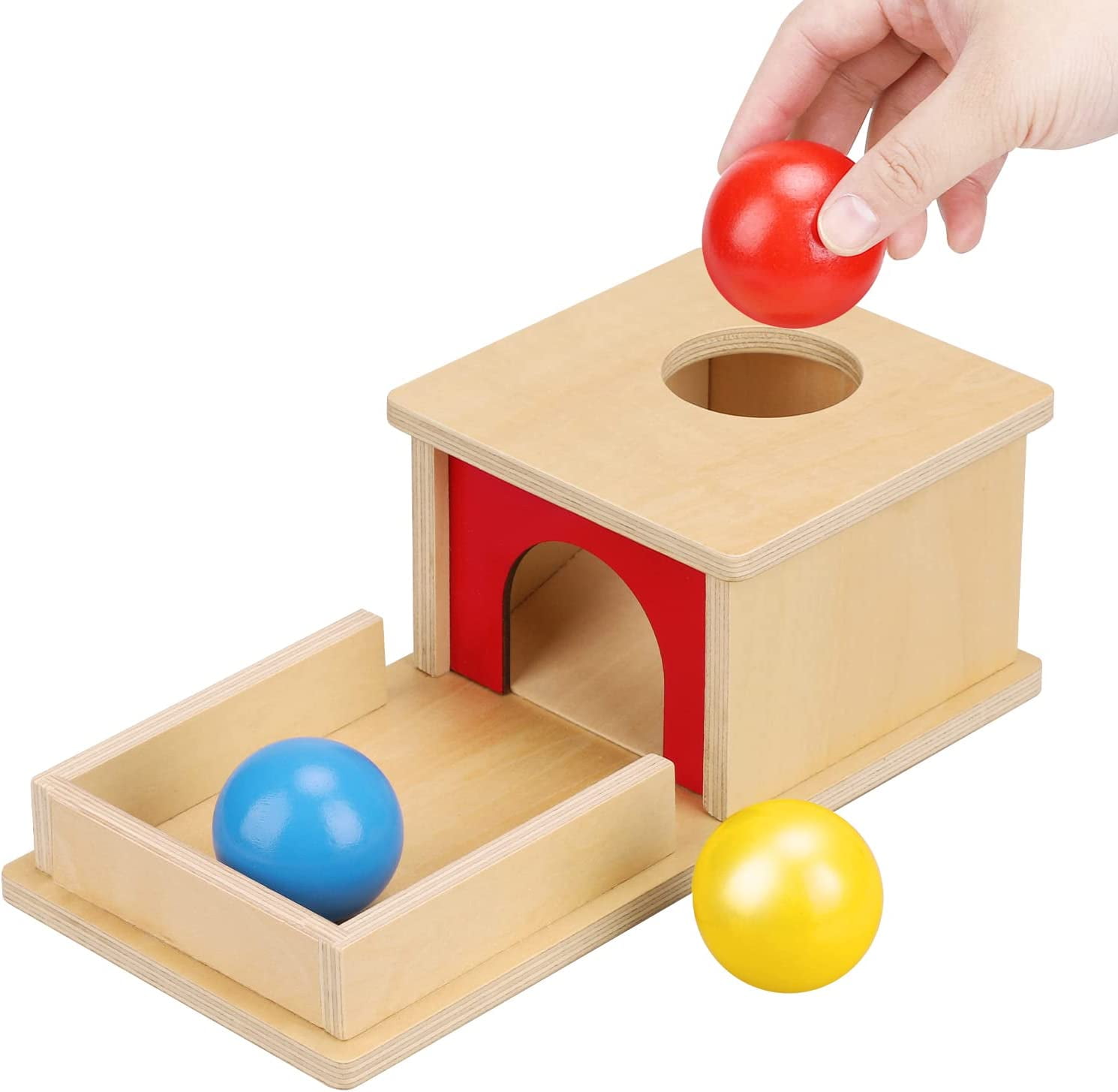 TOY Life Object Permanence Box with Tray and 3 Balls Montesorri Toys 6