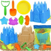 TOY Life Sand Toys for Kids - Toddler Beach Toys Sandbox Toy Set with Sand Castle Bucket, Sand Shovel, Sifter, Rake, Animal Sand Molds, Sand Castle Toys, Mesh Bag for Kids