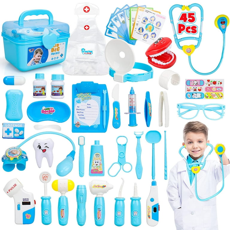 TOY Life Toy Doctor Kit for Kids Doctor Playset, 45pcs Dentist Kit for Kids  Doctor Kit for Toddlers Boys Girls Pretend Play Doctor Set for Kids Dentist  Toys Medical Doctor Toy Dr