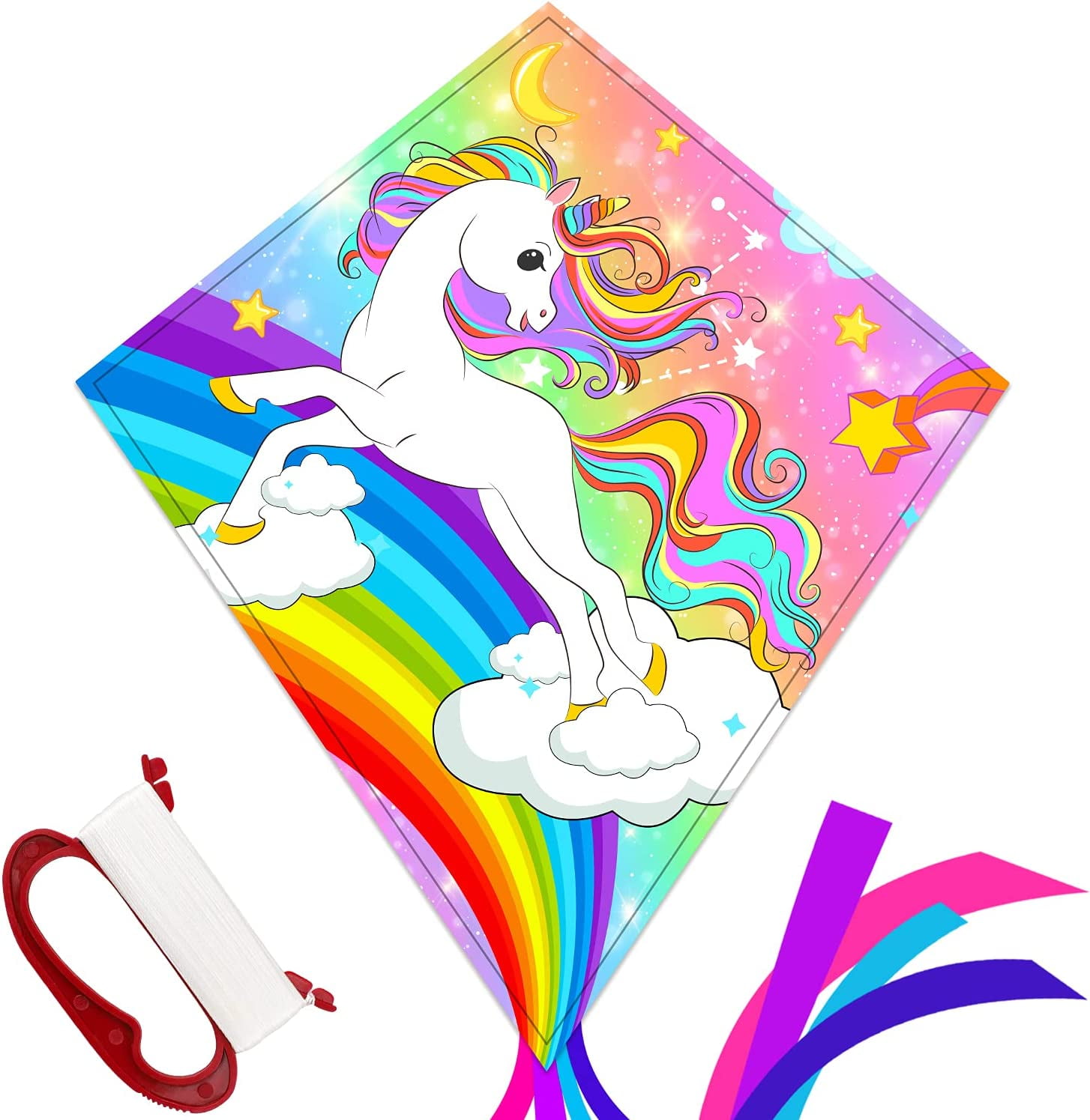 TOY Life Unicorn Kite for Kids Easy to Fly Large Kids Kite Kites for