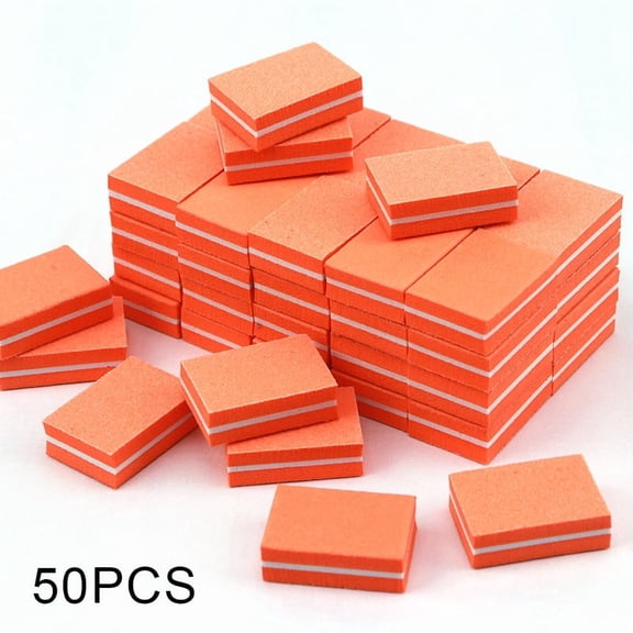TOYAN 50 pieces of mini tofu cubes, small sponge cubes, two-sided nail polishing, nail polishing, nail polishing and rubbing nail files