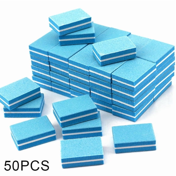 TOYAN 50 pieces of mini tofu cubes, small sponge cubes, two-sided nail polishing, nail polishing, nail polishing and rubbing nail files