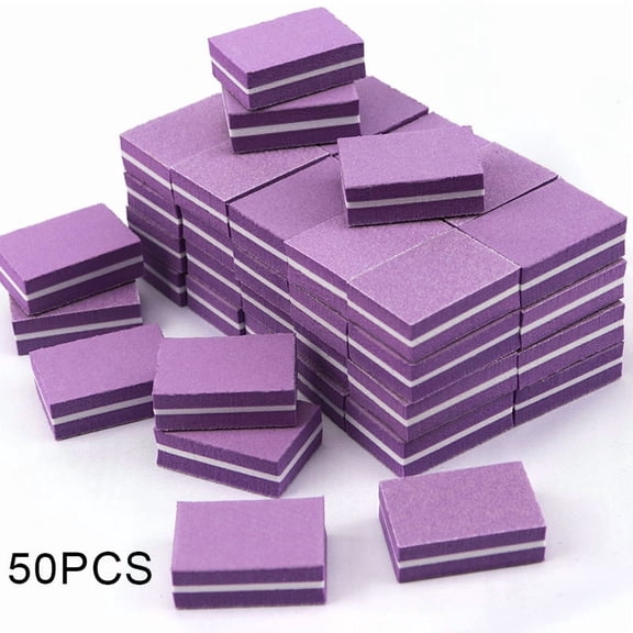 TOYAN 50 pieces of mini tofu cubes, small sponge cubes, two-sided nail polishing, nail polishing, nail polishing and rubbing nail files