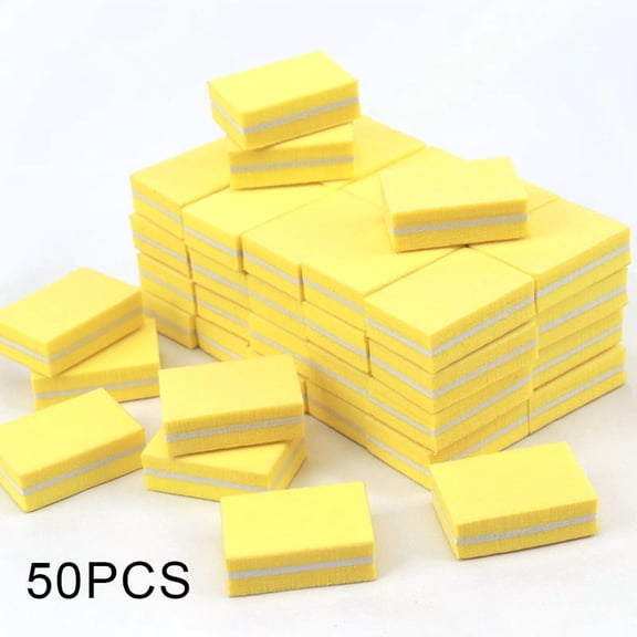 TOYAN 50 pieces of mini tofu cubes, small sponge cubes, two-sided nail polishing, nail polishing, nail polishing and rubbing nail files