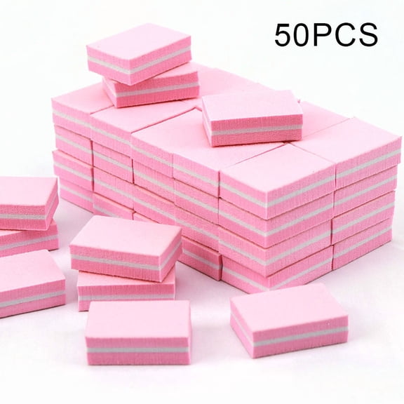TOYAN 50 pieces of mini tofu cubes, small sponge cubes, two-sided nail polishing, nail polishing, nail polishing and rubbing nail files