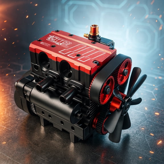 TOYAN 7cc SOHC Inline Twin-Cylinder 4-Stroke Nitro Methanol DIY Engine Model Kit