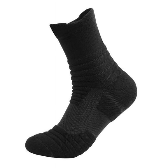 TOYAN Basketball socks men's thickened towel bottom terry socks elite socks mid-length high-cut running outdoor socks sports socks -1Packs
