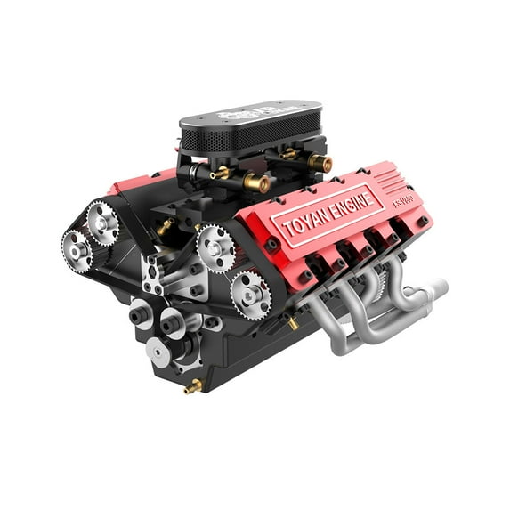 1/10 V8 Gasoline Engine Model for RC Car & Boat DIY Water-Cooled Four-Stroke Engine with High Torque and Realistic Sound