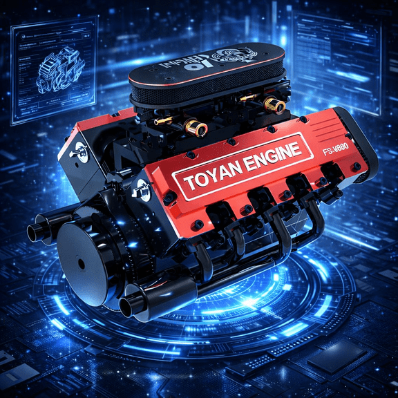 TOYAN FS-V800 V8 Water Cooling Nitro Engine 28cc Build Your Own Working V8 Engine Model Kit