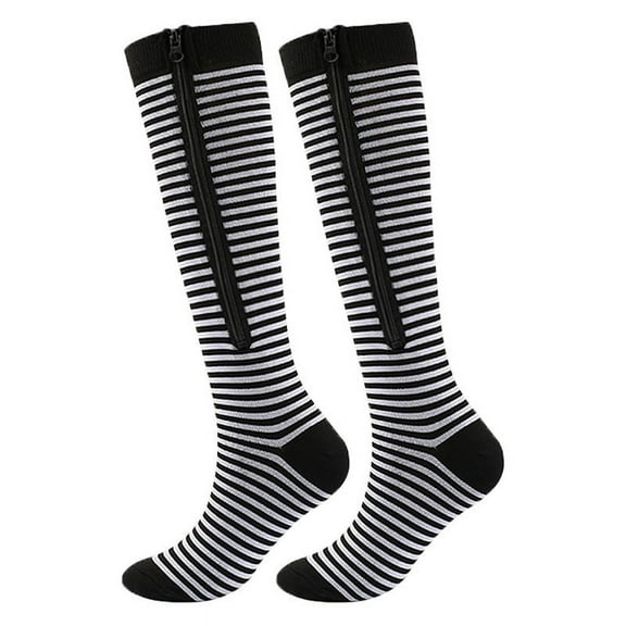 TOYAN Long thermal warm toe zipper pressure socks cycling sports non-slip calf socks-1Packs