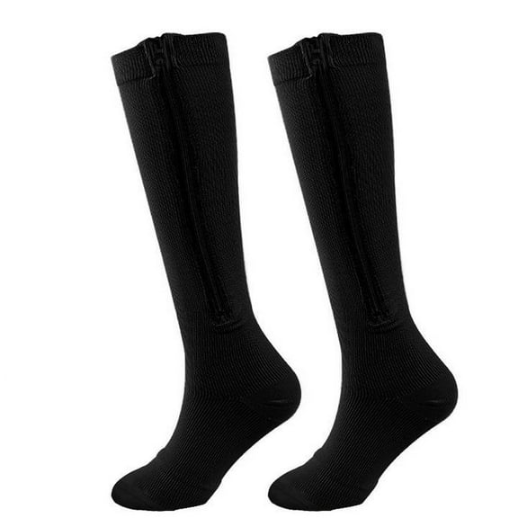 TOYAN Long thermal warm toe zipper pressure socks cycling sports non-slip calf socks-1Packs
