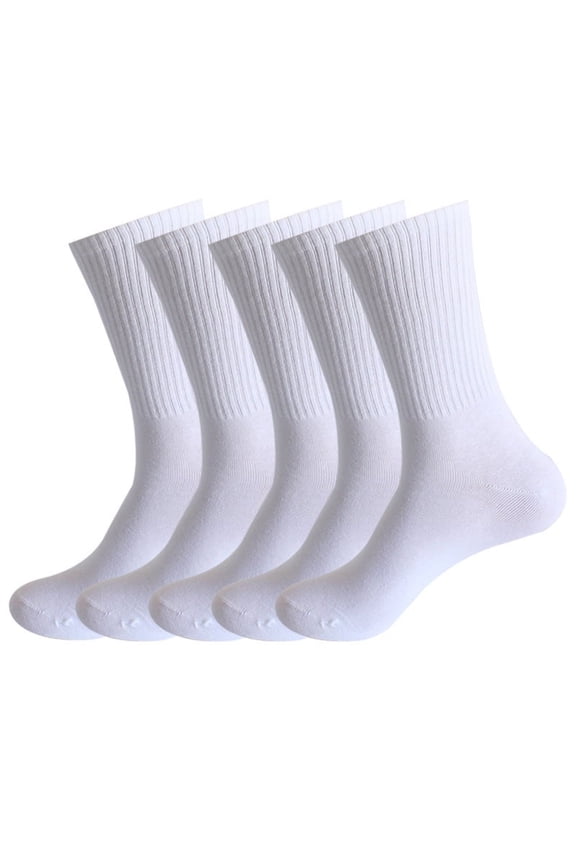 Men's socks, autumn and winter high elastic calf socks, men's and women's running sports socks, large size solid color mid-calf socks-3Packs