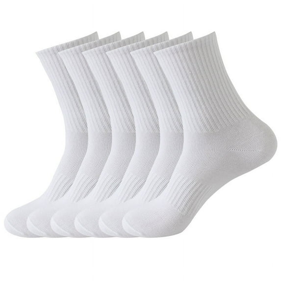 TOYAN Sports socks, outdoor running cotton socks, men's and women's socks, mid-calf socks, four-season solid color men's socks-3Packs