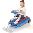thumbnail image 1 of TOYBSNR 12V Electric Wiggle Car with Pedal, Ride on Toys for Kids with Cleaning Fun, Kids Car with Detachable Mop, Car for Kids Ages 3+, Indoor Outdoor, Blue&Red, 1 of 7