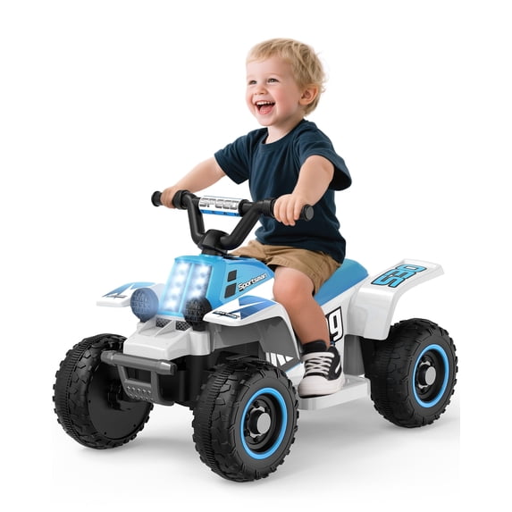 TOYBSNR 6V Ride on ATV Toys, Toddler Car, Ride on Car w/ Music Player, Electric Car for Boys Girls Aged 1-3 Years, Blue