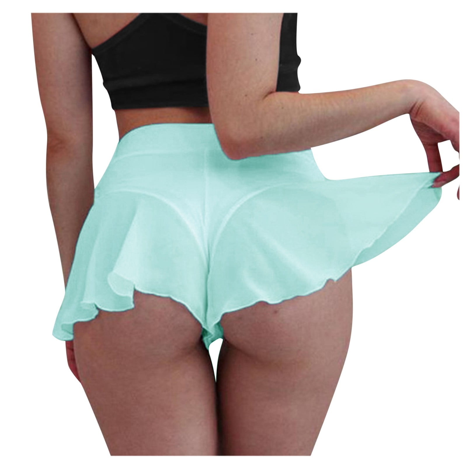 TOYFUNNY New Female High Waist Pole Dance Ruffled Shorts Hot Pants Mini  Tight Bikini 