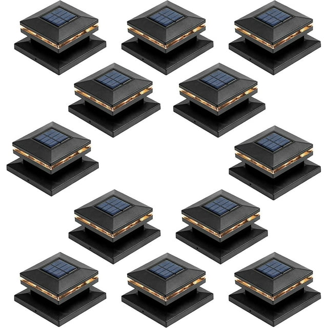 TOYIEW 12 Pack Solar Post Cap Lights, Outdoor Fence Post Lights Solar