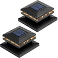 thumbnail image 1 of TOYIEW 2 Pack Solar Post Lights, Outdoor Fence Post Cap Light Solar Powered Caps for Deck, Patio, Garden Decor, Warm White High Brightness SMD LED Lighting, Lamp Fits for 4x4 or 6x6 Wooden Posts, 1 of 9