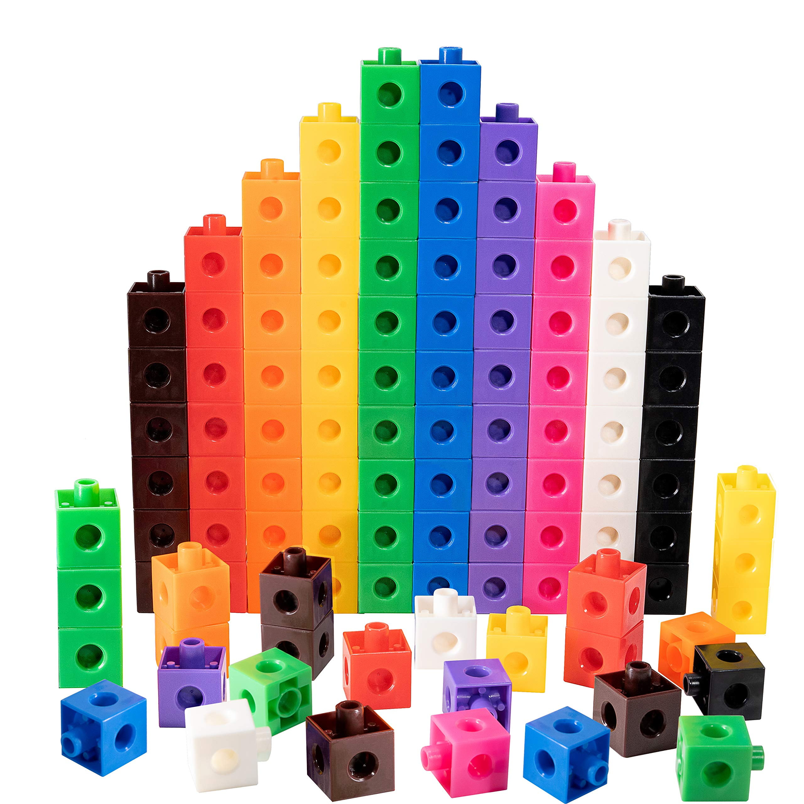 TOYLI 100 Piece Linking AIF4 Cubes Set, Counting Blocks, Numberblocks, STEM, Connecting Blocks