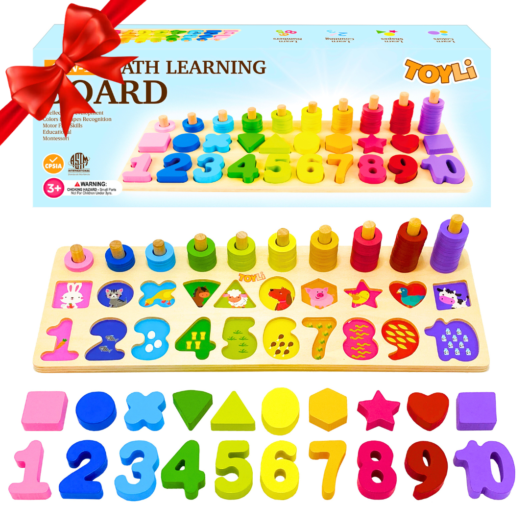 Melissa & Doug Abacus Classic Wooden Educational Counting Toy With