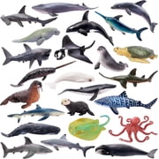 TOYMANY 24PCS Mini Sea Animal Figures, Realistic O