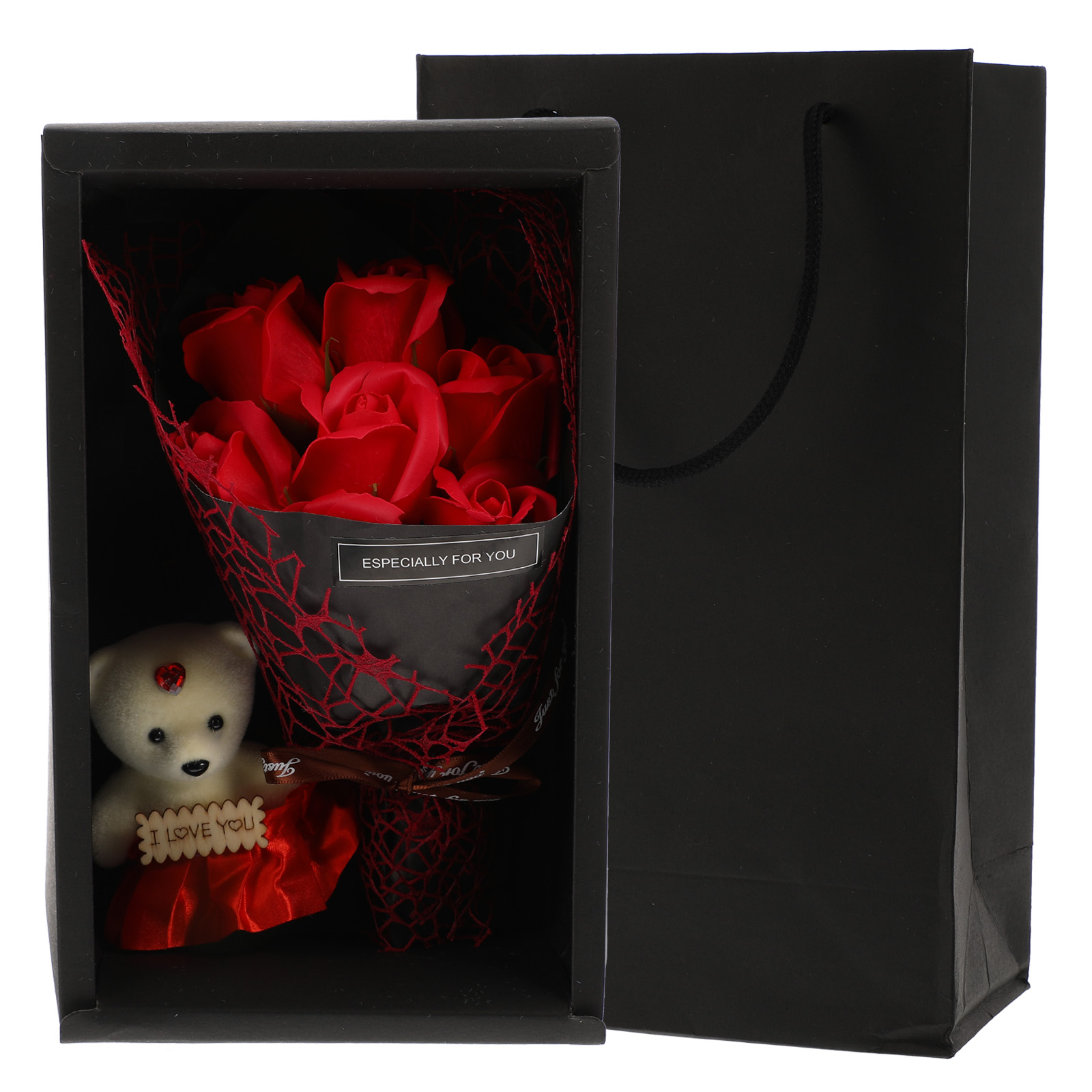 TOYMYTOY 1 Set Artificial Soap Rose Flower Bouquet Gift Box Simulation