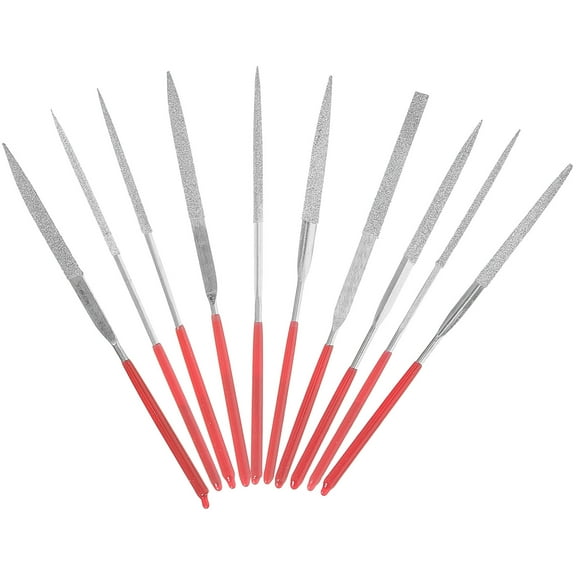 TOYMYTOY 1Set Red Metal File Set for Home Use Includes Needle Files for Fine Jewelry Work
