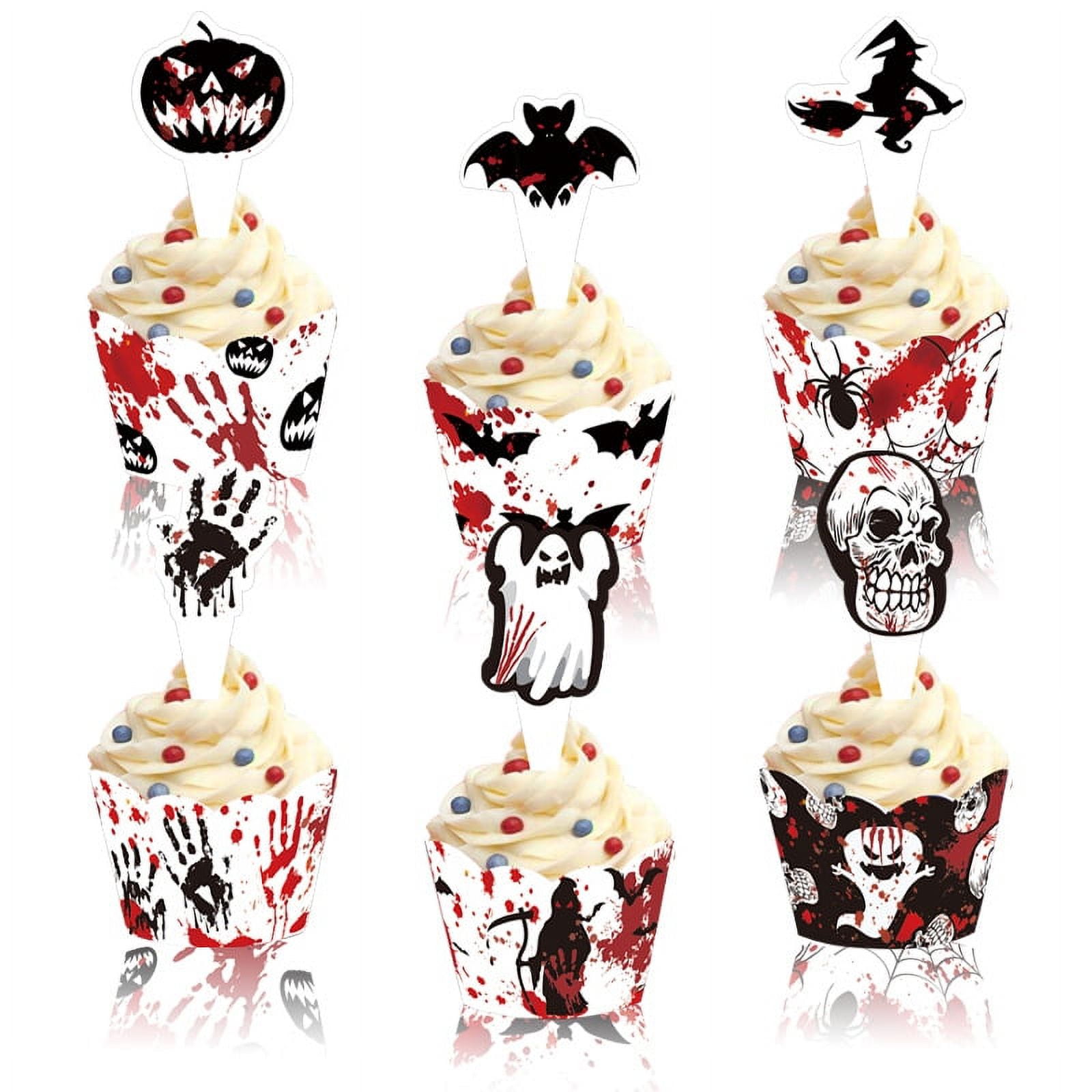 TOYMYTOY 1 Set of Halloween Cupcake Paper Wrappers Cupcake Topper Party