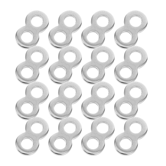 TOYMYTOY 100Pcs Stainless Steel 8 Figure Fastener Clips Tabletop Connectors Durable Silver Metal