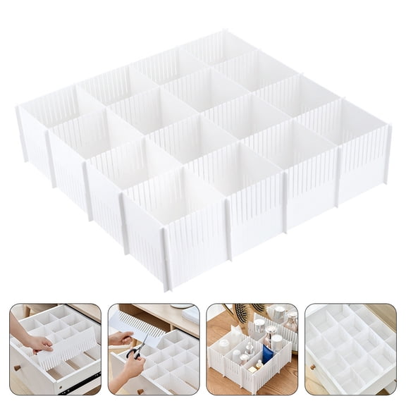 TOYMYTOY Drawer Organizers, Multipurpose White Plastic, Create Neat Compartments