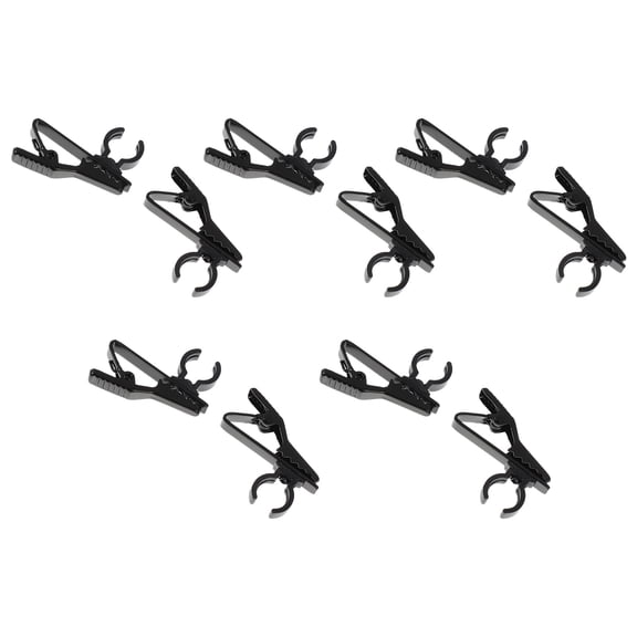 TOYMYTOY 10Pcs Black Microphone Clips Portable Clip-on Lavalier Mic Holders for Home and Stage Use