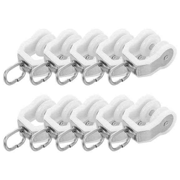 TOYMYTOY 10Pcs Alloy and Plastic Curtain Rollers Easy Install Curtain Track Gliders for Window Drapes