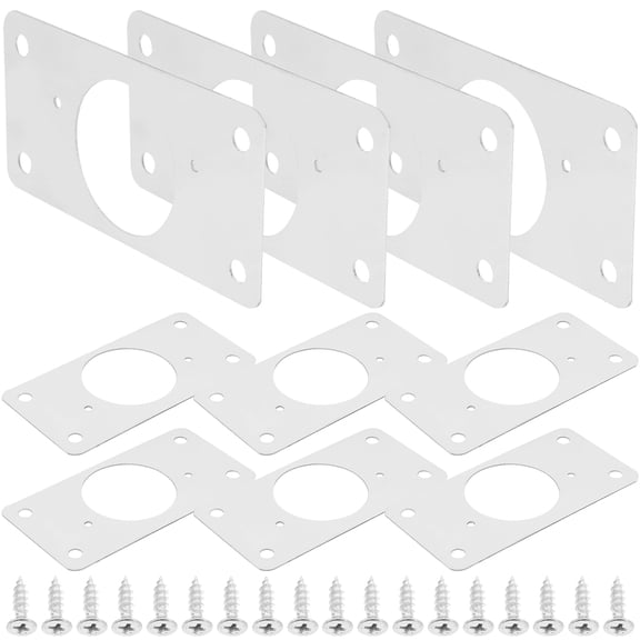 TOYMYTOY 10Pcs Door Reinforcement Plate for Furniture and Cabinet Repair Plated Silver Stainless Steel Material