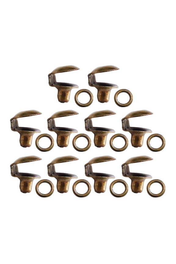 10Pcs Dark Brown Boot Lace Hooks for Outdoor Climbing Hiking and Camping Repairs