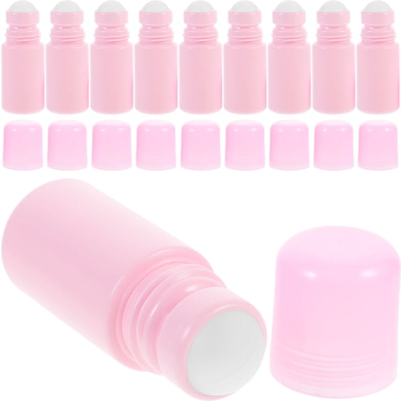 TOYMYTOY 10Pcs Pink Roll on Bottles for Essential Oils Reusable Leak Proof Liquid Storage