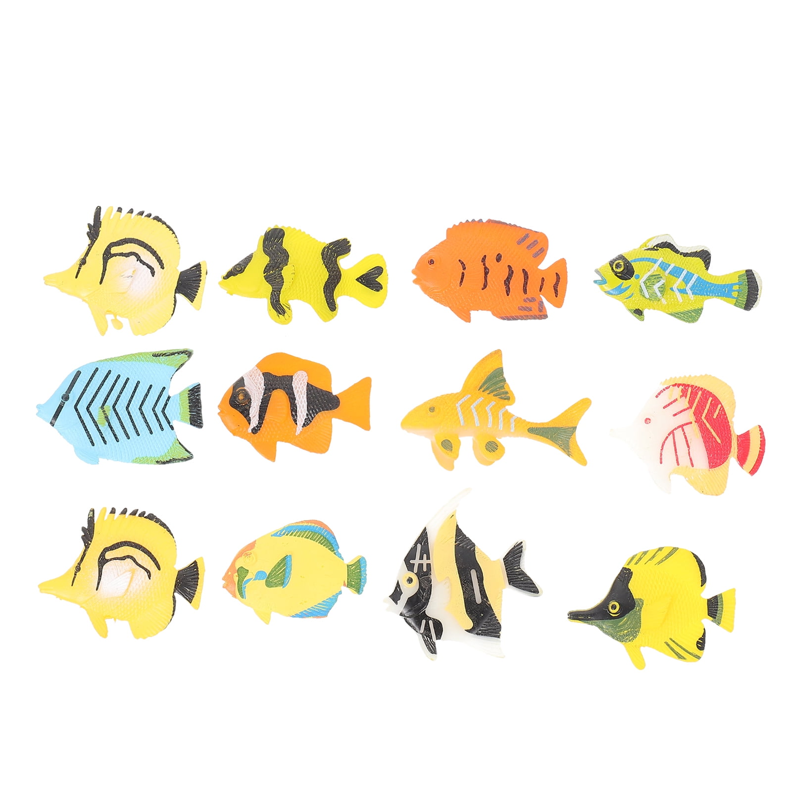 TOYMYTOY 12PCS Lifelike Fish Models Plastic Artificial Fish Models Fish