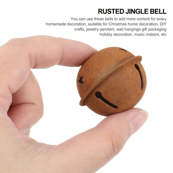 TOYMYTOY Christmas Tree Ornament Rusty Metal Bell Light Brown for Decor Use 12Pcs