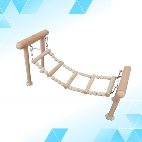TOYMYTOY  Beige Wooden Bird Swing for Parrot and Cockatiel 1Pc