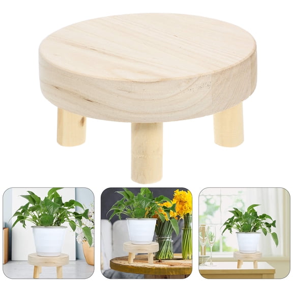 TOYMYTOY Premium Wood Plant Riser Beige Color Strong and Smooth Edges for Home Ornament