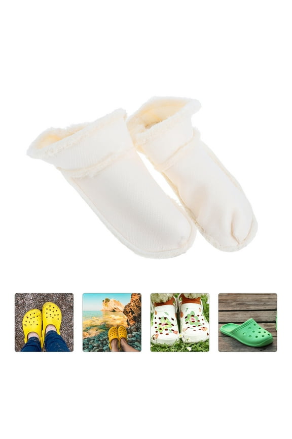 Detachable Clogs Shoes Liner, Soft Cotton, Warmth Slipper Lining, 2Pairs