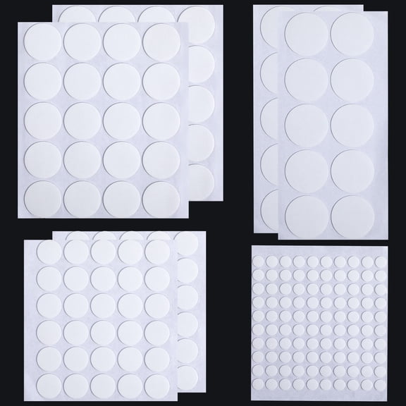 TOYMYTOY 204Pcs Double Sided Adhesive Circles Transparent Tape for Posters Balloons and Photo Decoration
