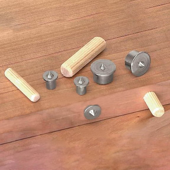 TOYMYTOY 1Set Durable Plated Silver Steel Dowel and Tenon Center Transfer Set for Precise Drill Positioning