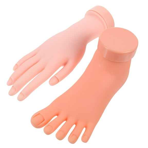 TOYMYTOY Fake Nail Hand Manicure Practice Model Rubber 2Pcs
